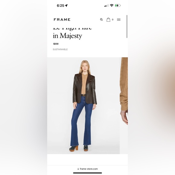 FRAME JEANS size 25 Le High Flare - Picture 6 of 8